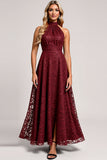 Robe de demoiselle d’honneur en dentelle Halter Cabernet A Line