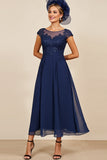 Marine Une Ligne Appliquée Longue Robe De La Mère De La Mariée