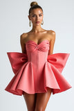Robe de bal à volants de melon d’eau Corset avec noeud