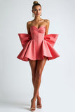 Robe de bal à volants de melon d’eau Corset avec noeud