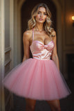 Blush A Line Spaghetti Straps Robe de retour