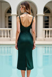 Robe de cocktail en pin froncé à col en V profond avec perles