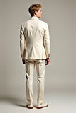 Costumes 2 pièces blancs à revers crantés pour hommes