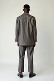 Gris 2 pièces à revers crantés pour hommes