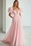 Rose A Line Robe longue formelle à volants avec manches