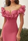 Robe formelle à volants corail sirène