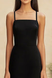 Fourreau en mousseline de soie Robe formelle noire simple