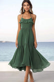 Robe d’été à volants en mousseline de soie d’eucalyptus