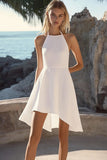 Mousseline de soie Une ligne licou Simple Petite Robe Blanche