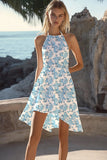 Mousseline de soie Une ligne licou Simple Petite Robe Blanche