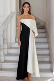 Une épaule une ligne Robe de cérémonie noire et blanche