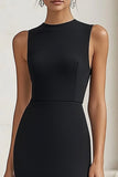 Robe formelle fourreau noir avec fente