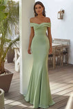 Robe longue formelle à épaules dénudées bleu marine