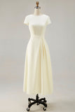 Jonquille Une Ligne Col Bateau Vintage Satin Longue Robe de Travail