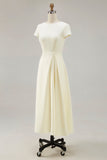Robe longue de travail en satin une ligne à col bateau