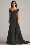 Robe longue formelle champagne à épaules dénudées