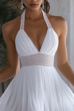 Robe Blanche Linéline Mousseline A Line
