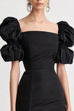 Manches bouffantes Fourreau Col carré Petite robe noire