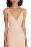 Sirène champagne robe longue formelle à col en V