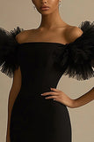 Robe longue formelle à volants sirène noire