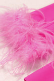 Fuchsia 2 Pièce Peak Lapel Femmes Costumes de Bal avec Plume