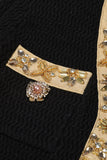 Noir 2 Pièces Femmes Costumes avec Strass