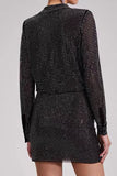 Costumes 2 pièces noir scintillant pour femmes