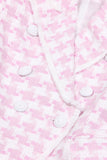 Rose 2 Pièce Pointe Revers Double Boutonnage Femmes Bal Costumes Avec Poches