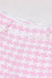 Rose 2 Pièce Pointe Revers Double Boutonnage Femmes Bal Costumes Avec Poches