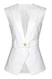 Blanc Peak Repel Sans Manches Satin Femmes Blazer