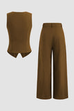 Marine 2 Pièce Satin Sans Manches Femmes Costumes De Bal