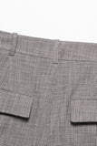 Gris 2 Pièce Cranched Lapel Femmes Costumes de Bal avec Ceintures
