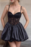 Corset Spaghetti Bretelles Une Ligne Petite Robe Noire