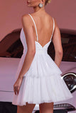 Robe à bretelles spaghetti blanches avec appliques