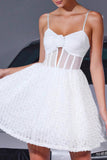 Corset blanc Robe une ligne avec fleurs 3D