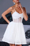 Corset blanc Robe une ligne avec fleurs 3D