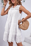 Robe d’été courte blanche à une ligne