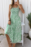 Robe d’été noire florale à une ligne de thé