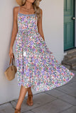 Robe d’été imprimée Purple Floral A Line
