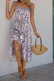 Robe d’été imprimée Purple Floral A Line