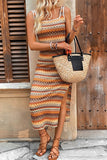 Robe d’été à carreaux à col carré fourreau orange