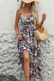 Robe d’été à fleurs imprimée noire