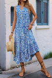Robe d’été ligne à col en V orange imprimée