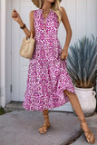 Robe d’été ligne à col en V orange imprimée