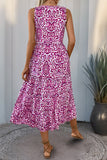 Robe d’été ligne à col en V orange imprimée
