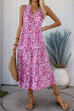 Robe d’été ligne à col en V orange imprimée