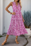 Robe d’été ligne à col en V orange imprimée