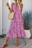 Robe d’été ligne à col en V orange imprimée