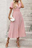 Blush A Line Robe d’été à col en V