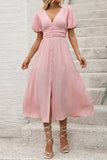 Blush A Line Robe d’été à col en V